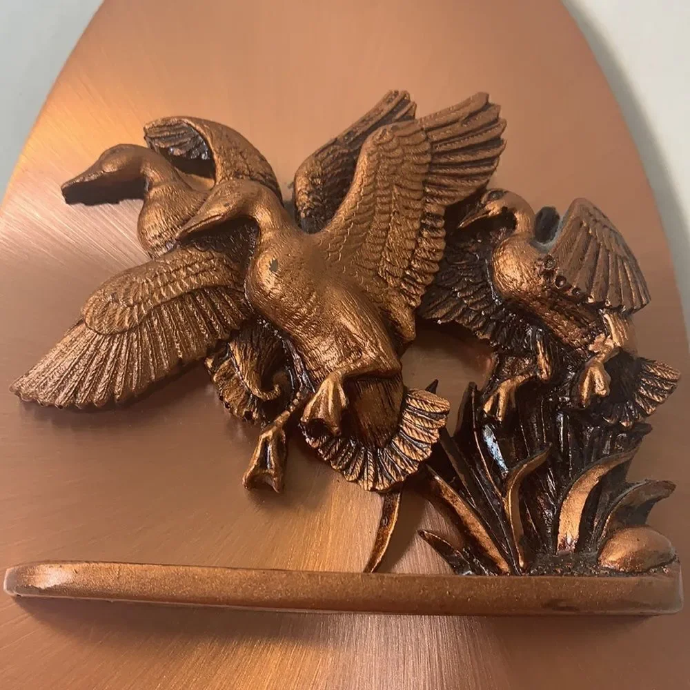 Copperama INC By Victor Vintage Ducks Flying Pond 3 D Copper Art 1970’s  Copper